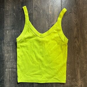 Lime Green Ribbed Tank Top